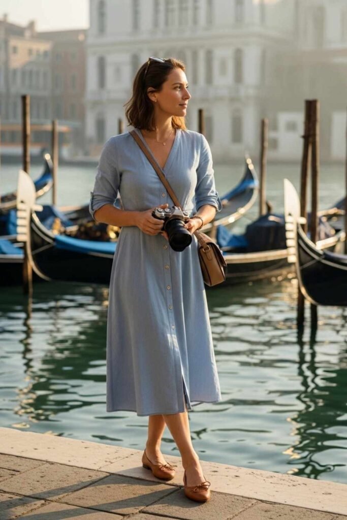 13. Button-Front Midi Dress