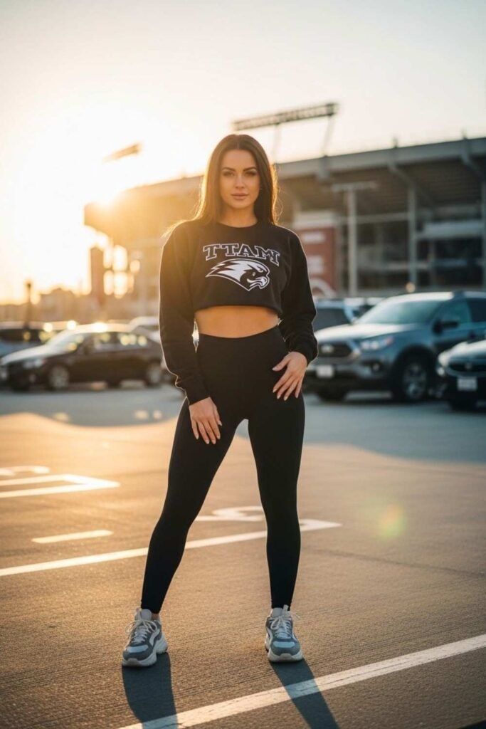 Cropped Sweatshirt and High-Waisted Leggings