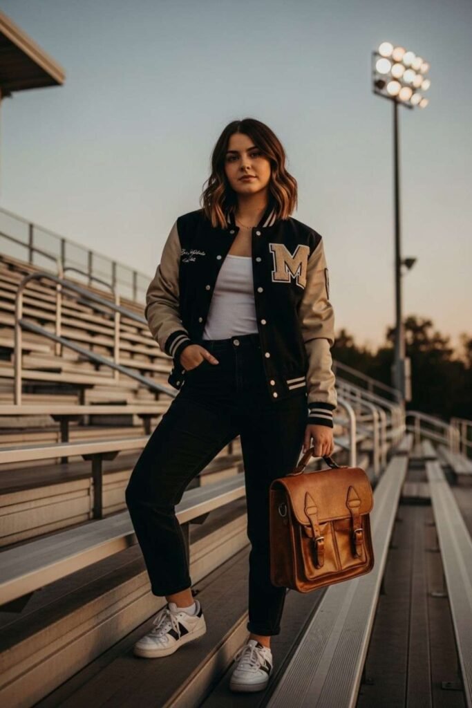 Varsity Jacket Over Basics